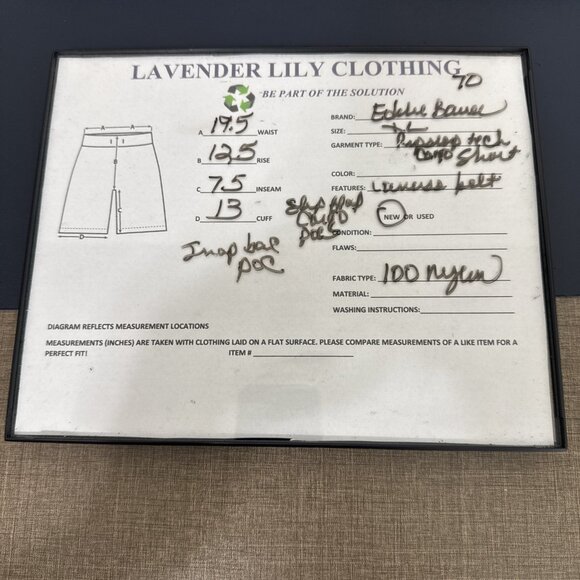 Eddie Bauer Men's XL Ripstop Tech Cargo Short Nylon UPF50+ Brown NWT 0607 - Picture 15 of 16